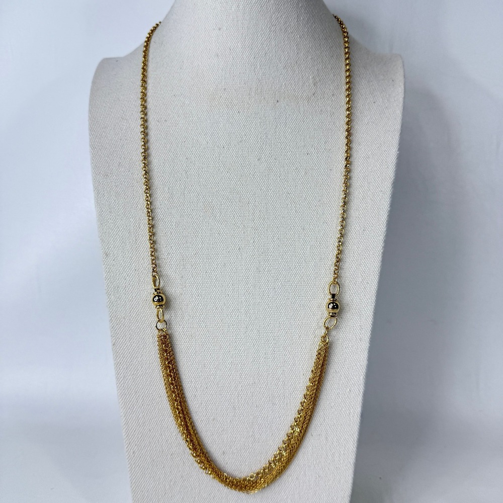 Lady Remington Multi Strand Chain Statement Necklace Gold Tone‎ Vintage Classic